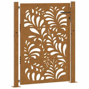 vidaXL Puerta de jard&iacute;n 100x125 cm de acero corten con dise&ntilde;o ondulado