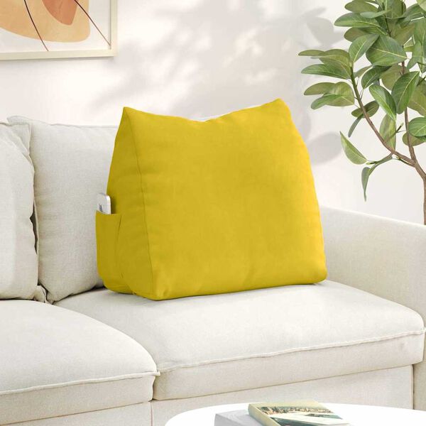 vidaXL Coj&iacute;n de Espalda Amarillo 60 x 20 x 50 cm Tela de pana