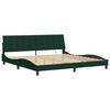 vidaXL Estructura de cama con LED sin colch&oacute;n Hanko terciopelo verde oscuro 200x200cm