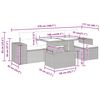 vidaXL Set sof&aacute;s jard&iacute;n y cojines 6 pzas rat&aacute;n sint&eacute;tico acacia gris