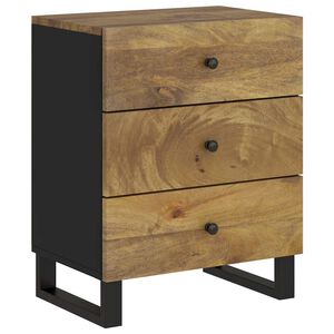 vidaXL Mesita de noche madera mango madera contrachapada 50x33x62 cm