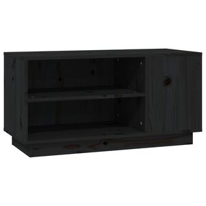 vidaXL Mueble de TV madera maciza de pino negro 80x35x40,5 cm