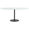 vidaXL Tablero de mesa diseño mármol vidrio templado blanco Ø90x1 cm