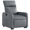 vidaXL Sillón reclinable elevable cuero artificial gris