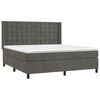 vidaXL Cama box spring con colch&oacute;n terciopelo gris oscuro 180x200 cm