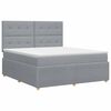 vidaXL Cama box spring con colch&oacute;n Gris Claro 180 x 200 cm Tela