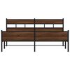 vidaXL Estructura de cama sin colch&oacute;n metal roble marr&oacute;n 200x200 cm