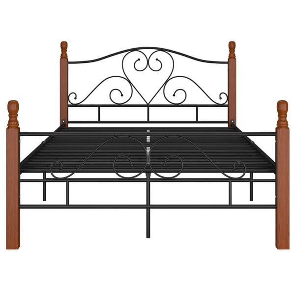 vidaXL Estructura de cama sin colch&oacute;n metal negro 120x200 cm