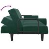 vidaXL Sof&aacute; cama con reposabrazos terciopelo verde oscuro