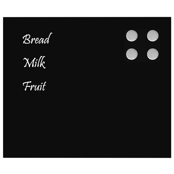 vidaXL Pizarra magn&eacute;tica de pared vidrio templado negro 60x50 cm