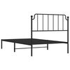 vidaXL Estructura cama sin colch&oacute;n con cabecero metal negro 107x203 cm