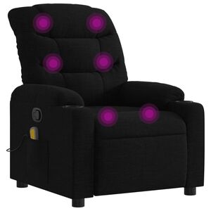 vidaXL Sill&oacute;n reclinable de masaje de tela negro