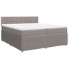 vidaXL Cama box spring con colch&oacute;n tela gris taupe 200x200 cm