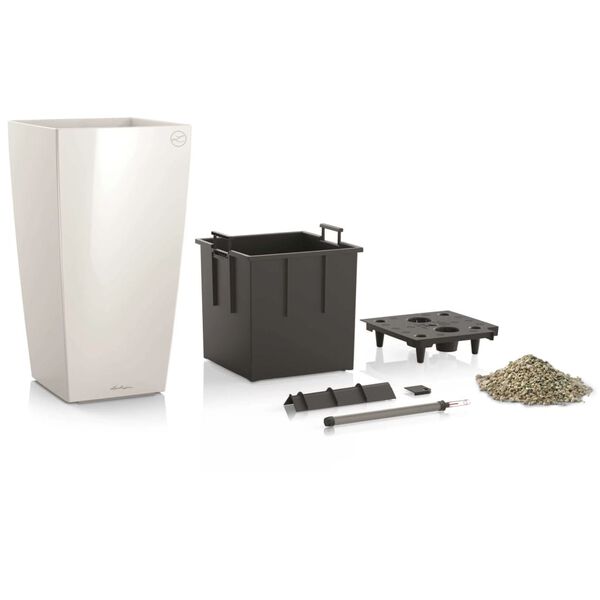 LECHUZA Macetero Cubico 40 ALL-IN-ONE blanco brillante