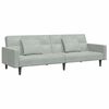 vidaXL Sof&aacute; cama de 2 plazas con taburete terciopelo gris claro