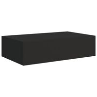 vidaXL Estante con cajón de pared MDF negro 40x23,5x10 cm