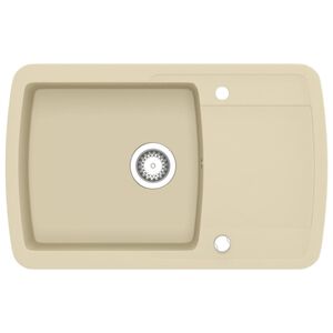vidaXL Fregadero de cocina de granito con un seno beige