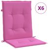 vidaXL Cojines para silla con respaldo bajo 6 uds tela rosa