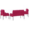vidaXL Juegos de sof&aacute;s con coj&iacute;n 3 pcs Rojo vino 115 x 56 x 80 cm