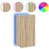 vidaXL Mueble de TV de pared con luces LED roble Sonoma 40,5x35x80 cm