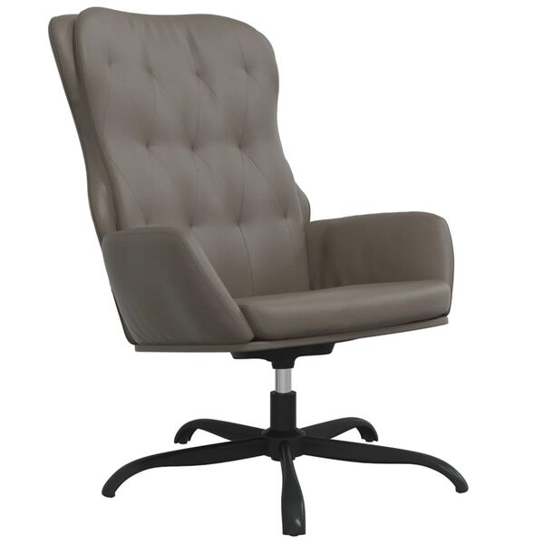 vidaXL Sill&oacute;n de relax y reposapi&eacute;s cuero artificial gris antracita