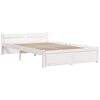 vidaXL Estructura de cama sin colch&oacute;n madera maciza blanco 120x200 cm
