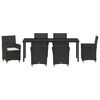 vidaXL Conjunto de Comedor de Jard&iacute;n 7 pcs Negro rat&aacute;n sint&eacute;tico