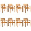 vidaXL Sillas de jard&iacute;n 8 uds madera maciza de acacia 59x55x85 cm