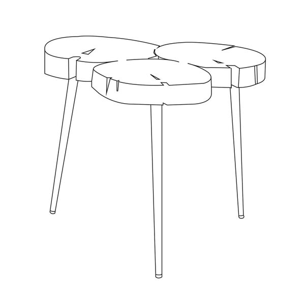 Rousseau Mesa auxiliar Jimi 3 bloques de madera