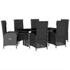 vidaXL Set de comedor de jardín 9 pzas y cojines ratán sintético negro