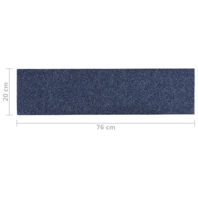 vidaXL Alfombrilla autoadhesiva escalera 15 uds gris azul 76x20 cm