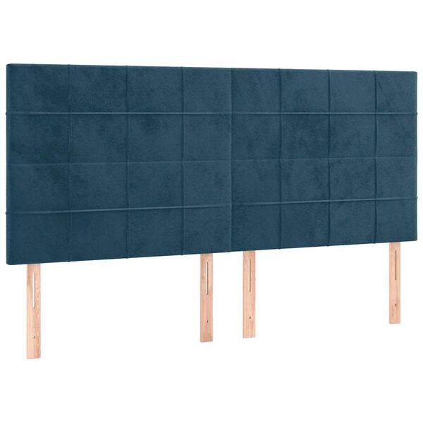 vidaXL Cabecero Terciopelo Azul Oscuro 180x5x118/128 cm