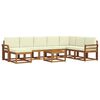 vidaXL Conjunto de sof&aacute;s de exterior 9 uds. Natural y Crema