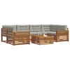 vidaXL Conjunto de sof&aacute;s de exterior 7 pcs Gris Natural y Claro