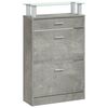 vidaXL Mueble zapatero madera contrachapada gris hormig&oacute;n 63x24x104 cm