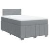 vidaXL Cama box spring con colch&oacute;n tela gris claro 120x190 cm