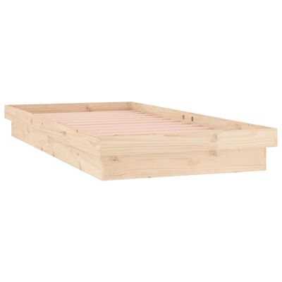 vidaXL Estructura de cama con LED madera maciza 75x190 cm