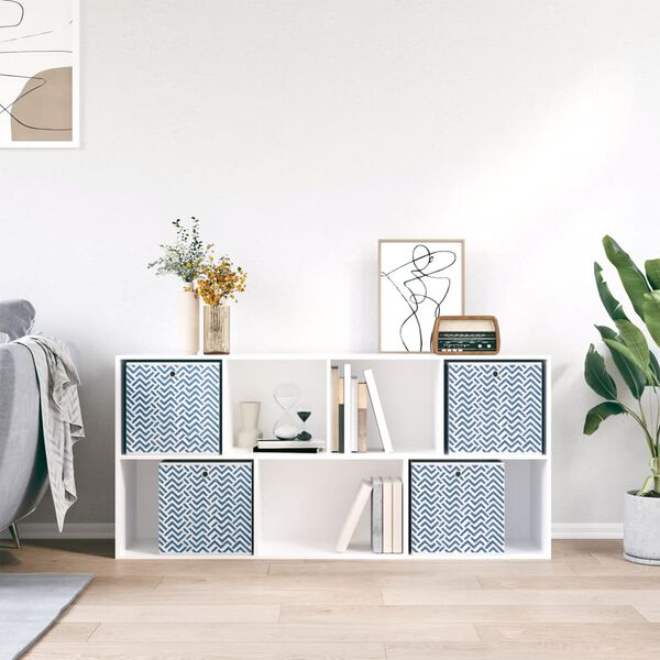 vidaXL Cajas almacenaje plegables 4 uds tela no tejida azul 32x32x32cm