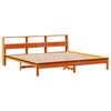 vidaXL Cama con estanter&iacute;a sin colch&oacute;n madera maciza marr&oacute;n 200x200 cm