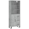 vidaXL Aparador alto madera contrachapada gris hormig&oacute;n 69,5x34x180 cm