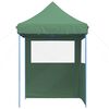 vidaXL Tienda de fiesta plegable Pop-Up con 2 paredes laterales verde