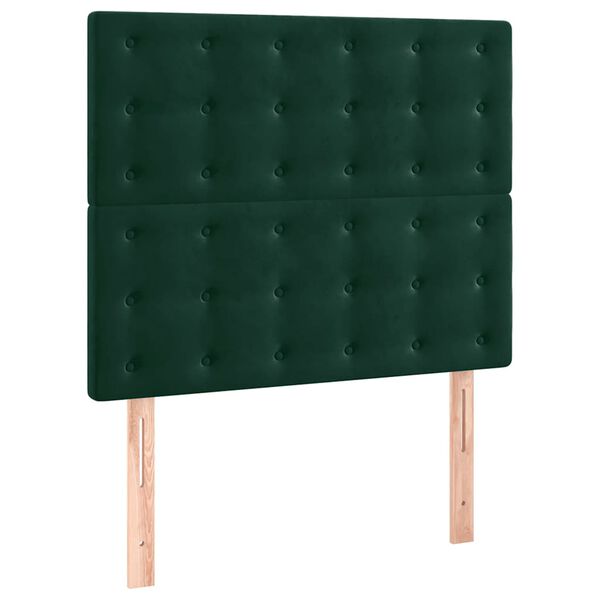 vidaXL Cabecero de cama verde oscuro 80x5x118/128 cm Terciopelo