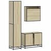 vidaXL Set de muebles de baño 3 pzas madera contrachapada roble Sonoma