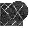 vidaXL Alfombra de pelo largo moderna PAMPLONA negro y crema 200x200cm