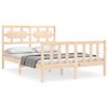 vidaXL Estructura de cama de matrimonio con cabecero madera maciza