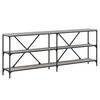 vidaXL Mesa consola hierro y madera ingenier&iacute;a gris Sonoma 200x30x75cm