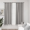 vidaXL Cortinas opacas con ganchos look de lino 2 pzas gris 140x175 cm