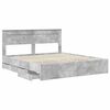 vidaXL Estructura de cama Gris Concreto 200 x 200 cm Madera Ingenieril