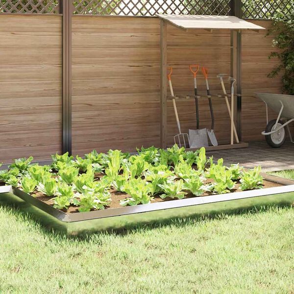 vidaXL Valla para caracoles 16 pcs Plateado 100 x 3,5 x 25 cm