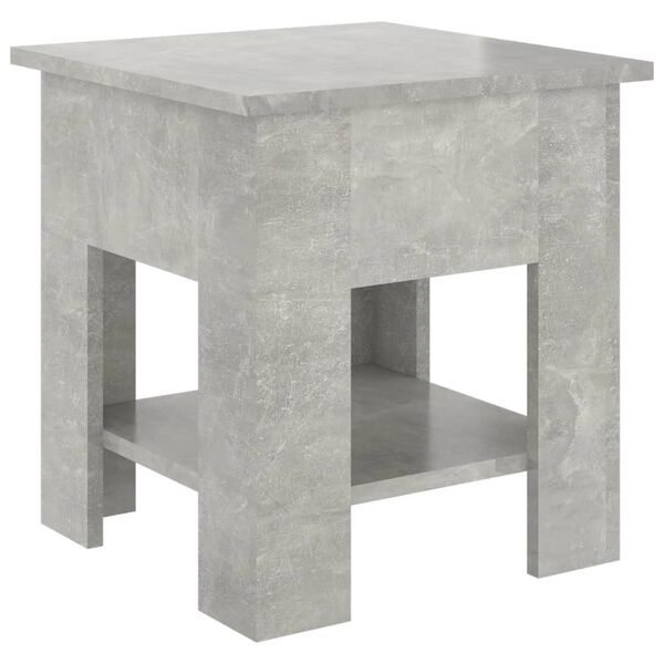 vidaXL Mesa de centro madera de ingeniería gris hormigón 40x40x42 cm